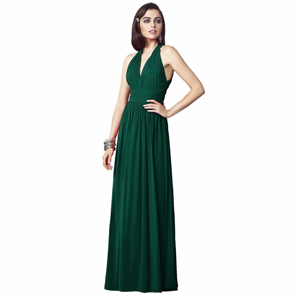 Dessy Bridesmaid Dress Sz 6 - Hunter Green - NEW
